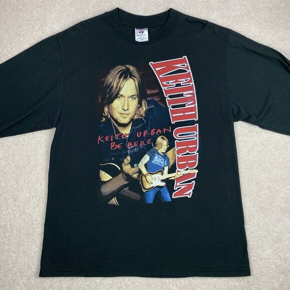 VTG Y2K Keith Urban Be Here Tour Long Sleeve T-Shirt Size Large Vintage Jerzeez - Picture 2 of 10